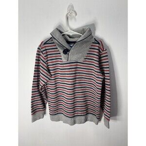 KAPITAL K Kids Shawl collar multi stripe pullover  Sweater Cotton  Sz 6
